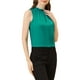 thumbnail image 4 of INSPIRAR CHIC Blusa sin mangas con cuello alto y volantes para mujer XS Verde Lago, 4 of 7
