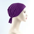 thumbnail image 1 of Women's Muslim Elastic Band Ethnic Hijab Solid Color Adjustable Small Cap Tube Cap Wrapped Turban Cap Lace Up, 1 of 3