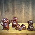thumbnail image 2 of Ebony wood carving of the 12 Zodiac Pigs - Cute little pig figurine, solid wood, perfect as a birthday gift for girls, golden pig handicrafts., 2 of 4