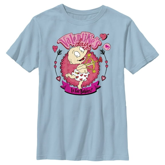 Boy's Rugrats Valentine's Day is for Babies Graphic Tee Light Blue Small