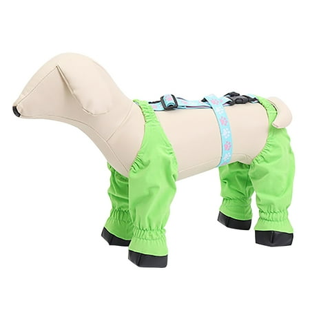 Mzoazpie Dog Shoes Dog Suspender Pet Clothes for Large Dogs Female Boots Cute Dog Shoes Winter Breathable Dog Boots with Adjustable Buckle Strap Outdoor Walking Suspender Boots for Dogs(Green)
