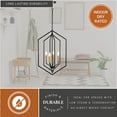 thumbnail image 6 of Riley 4 Light Black and Satin Brass Contemporary Geometric Cage Pendant Light, 6 of 14