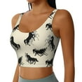 thumbnail image 2 of Sports Bras For Women Workout Tank Tops, Classic Simple Cool Horse Black Running Vest With Removable Cups, 2 of 2