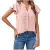 thumbnail image 7 of Puntoco Tops Blouses for women Clearance 2025,Women Lace Short Sleeve Shirts Dressy Casual Tops Summer Tee Shirt Pink XXL(XXL), 7 of 7