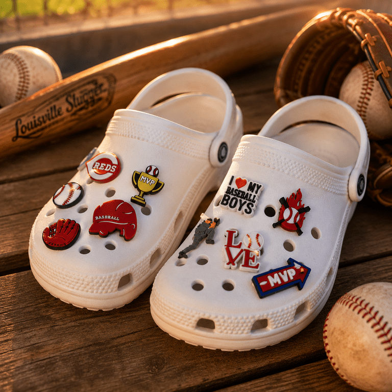 IVASKY Baseball Shoe Charms, 30PCS Sports Decorations for Crocs