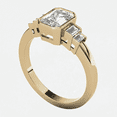 thumbnail image 5 of Auory Emerald Cut Ring 18K Yellow Gold Plated over Silver 2 Carat Moissanite Minimalist Solitaire Engagement Ring for Women, 5 of 9