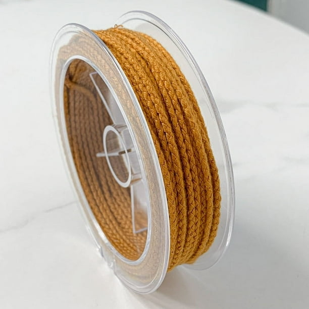 Zhuge Cuerda de algodón de escamas de dragón de 2 mm, cuerda de algodón tejida para hacer cuerdas hechas a mano, pulseras de nudos tejidos y cuerdas marrón claro