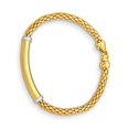 thumbnail image 4 of Auriga Fine Jewelry 14K Yellow Gold Two-tone Polished Popcorn Mesh Bar 7.5 inch Bracelet for Women, 4 of 6