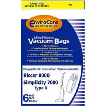 6 Sacchetti Carta Riccar Simplicity Type J Per Aspirapolvere Bidone RC1100 Modello 810 - Foto 2