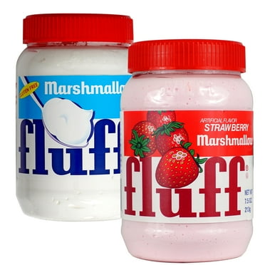 Vanilla Fluff Marshmallow & Strawberry Fluff Marshmallow Spread, 7.5 oz. Jar (Pack of 2), Glutten Free Marshmallow Cream