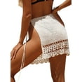 thumbnail image 6 of Aunavey Crochet Cover Up Skirt for Women Sheer Hollow Out Swimsuit Beach Mini Skirt Bikini Net Coverups, 6 of 8