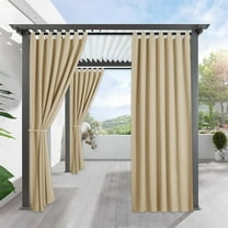 Outdoor Patio Curtains - Blackout Waterproof Porch Curtains & Drapes Privacy Protect Sunight Block for Pavilion Pergola Porch, 1 Panel, W 52 x L 84 inch, Cream Beige