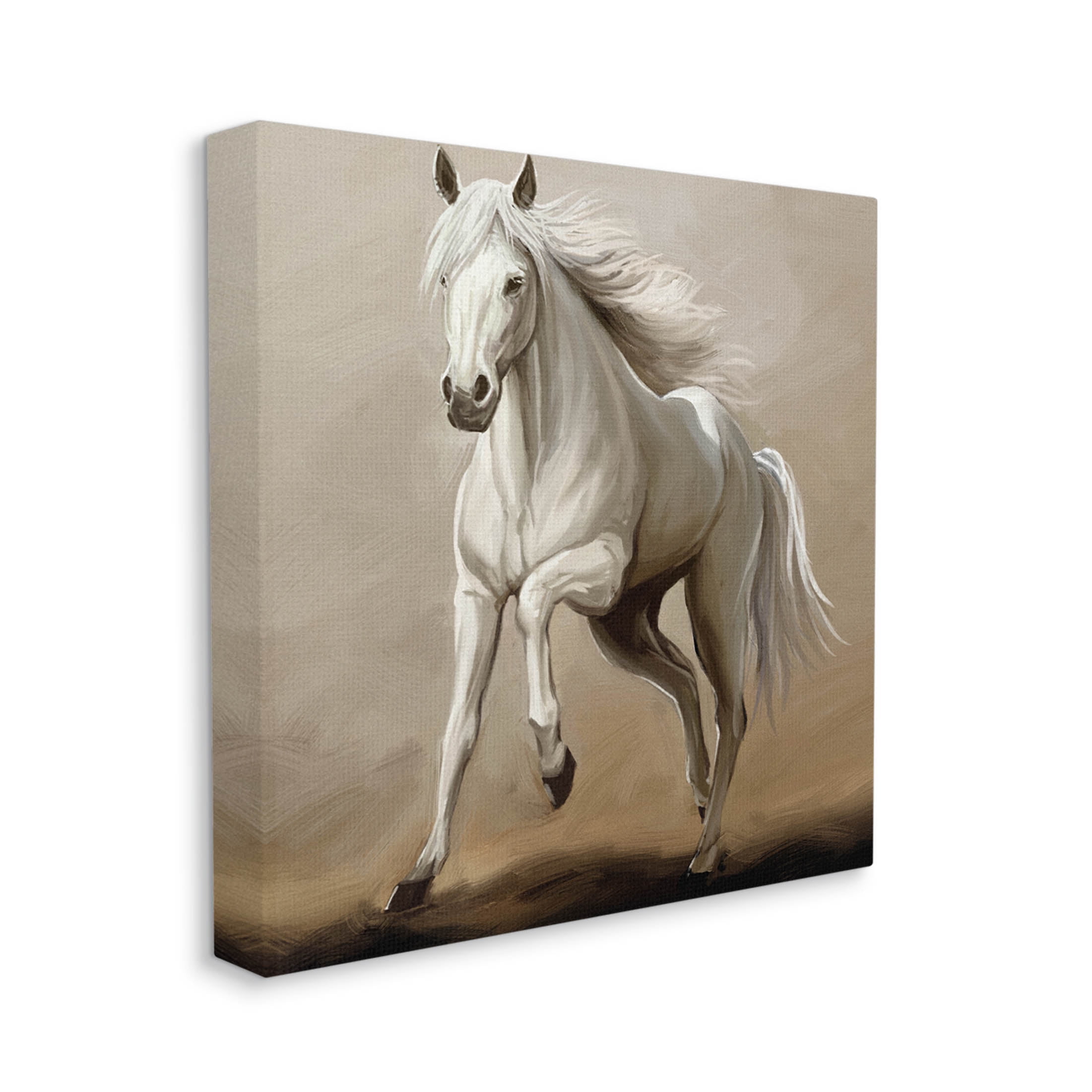Stupell Industries Galloping Horse White Stallion Painting Gallery Wrapped Canvas Print Wall Art, Design by Ziwei Li