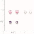 thumbnail image 4 of Sterling Silver 3 Piece Stellux Crystalpost Earringset (4 X 4) Made In United States qe9576, 4 of 6