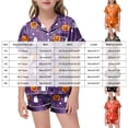 thumbnail image 4 of NIEWTR Halloween Pjs Girls 2 Piece Pumpkin Ghost Sleepwear Short Sleeve Jammies for Kids Button-Down Nightwear Girls' Pajama Sets, 4 of 5