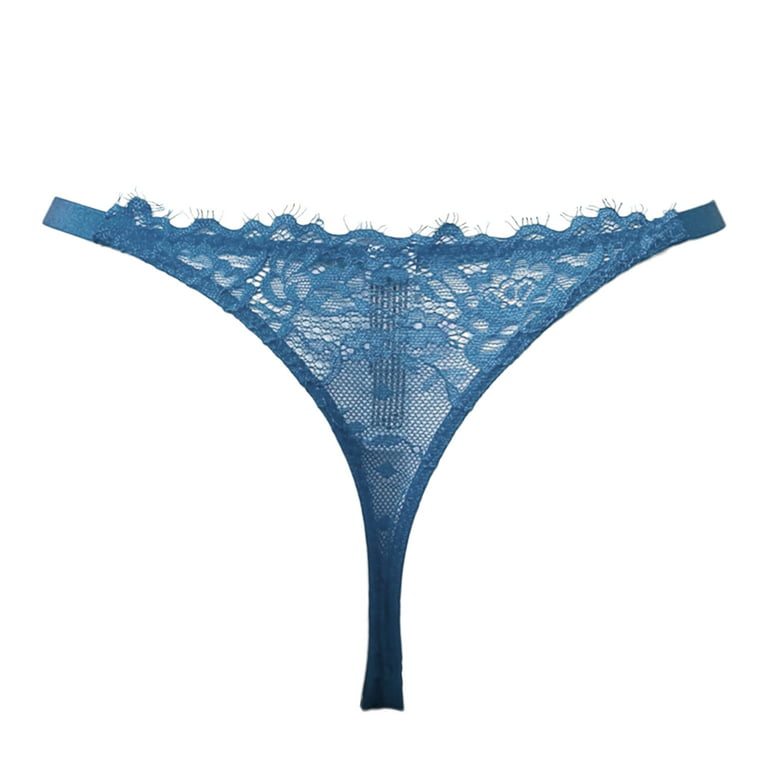 Aayomet Womens Boxer Briefs Womens Printed Seamless Adhesive Panties Low  Waist Ice Silk Thong Panties,Blue M