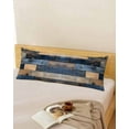 thumbnail image 5 of Navy Blue Brown Wood Throw Pillow Covers, Farmhouse Vintage Wooden Soft Breathable Pillow Cases with Invisible Zipper for Sleeping, Long Body Pillowcases for Couch Bed Sofa Chair 20x60 Inches, 5 of 6