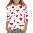 thumbnail image 2 of Bnwani Valentines Long Sleeve Toddler Shirts Plain White Crew Neck Printed Tops 7-8 Years, 2 of 5