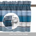 thumbnail image 6 of Coastal Style Window Valance for Kitchen, Retro Blue Grey Stripes Wood Grain Rod Pocket Short Curtain for Small Windows, Light Filtering Decorative Valance, 60 x 18 Inch, 1 Panel, 6 of 9