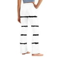 thumbnail image 5 of Odeerbi 2-13 Years Toddler Girls Wide Leg Yoga Pants Striped Workout Dance Athletic Sports Pants Cute Elasticity High Waist Straight Leg Pants, 5 of 9