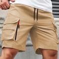 thumbnail image 5 of Mens Cargo Shorts Multi-Pocket 7" Inseam Lightweight Quick Dry Elastic Waist Drawstring Short Pants Outdoor Hiking Summer Wear, 5 of 7