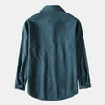 thumbnail image 4 of Lroveb Men's Casual Solid Corduroy Shirt Long Sleeve Pocket Turn-Down Collar Top Mens Top, 4 of 7