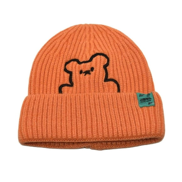 Clearance! HCURIBAD Knit Hats,Unisex Knitted Winter Fashion Color Bear Hats Hairball Raccoon Warm Ski Cap Trim Hat Warm Cap,Skull Cap,Winter Hats,Beanies Cap A M