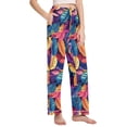 thumbnail image 2 of FORMRS Women's Pajama Pants with Pockets Soft Comfy Loungewear Sleep Bottom, Sizes S-2XL, Colorful Art Leaves Pattern, 2 of 8