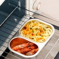 thumbnail image 6 of Stainless Steel Snack Containers with Lids, 2 Compartment Condiment Box, 800ML Divided Snack Food Storage, Reusable Food Storage Container, Lunch Box for Office Work Travel Picnic, 6 of 7