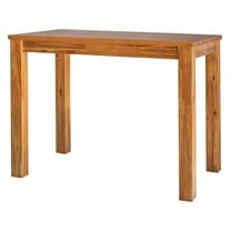 Pemberly Row Modern 36" Wood High Dining Table in Brown/Amber