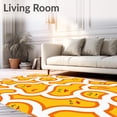 thumbnail image 2 of ODIKA 3'x5' Machine Washable Non-Slip Area Rug, Happy Cartoon Face Breakfast High Traffic Rug, Yellow, 721972, 2 of 7