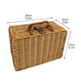 thumbnail image 2 of Storage Box Basket Seagrass Baskets Wicker Suitcase Leather Look Strap Lock Artificial Wooden Woven Organizer Rattan, 2 of 11