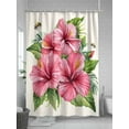 thumbnail image 5 of Fsddascl Summer Red Flower Shower Curtain Set - 54" x 78" Washable Bathtub Curtain with 12 Hooks, Green Leaves Country Floral Pastoral Waterproof Fabric Stall Shower Curtains for Bathroom/Bathtub, 5 of 6