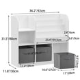 thumbnail image 7 of Kids Toy Organization Cubby Bookcase with 3 Fabric Drawers,Bookcase Display Stand for Bedroom,Playroom,Gray, 7 of 7