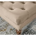 thumbnail image 2 of Aubrey Tan Velvet Square Tufted Ottoman, 2 of 6
