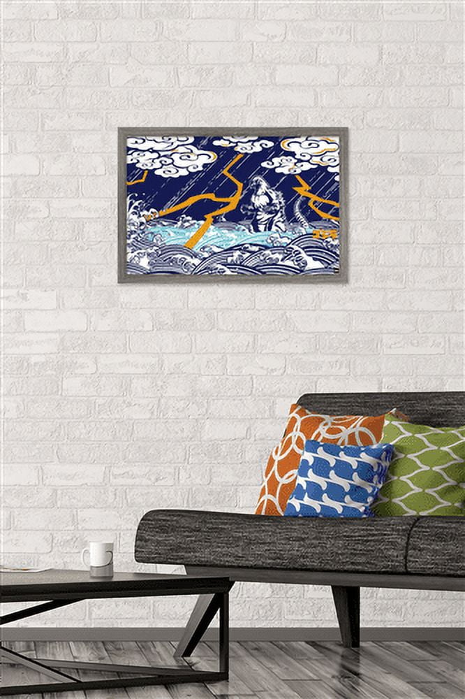Godzilla - Storm Wall Poster, 14.725" x 22.375", Framed