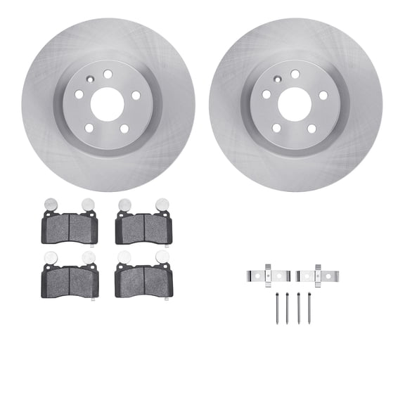 Dynamic Friction Company Front Brake Rotors with 5000 Euro Ceramic Brake Pads includes Hardware 6612-45034