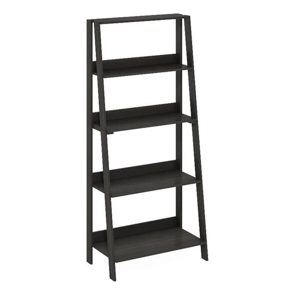 Maklaine Contemporary 5-Tier Bookcase Display Shelf in Espresso