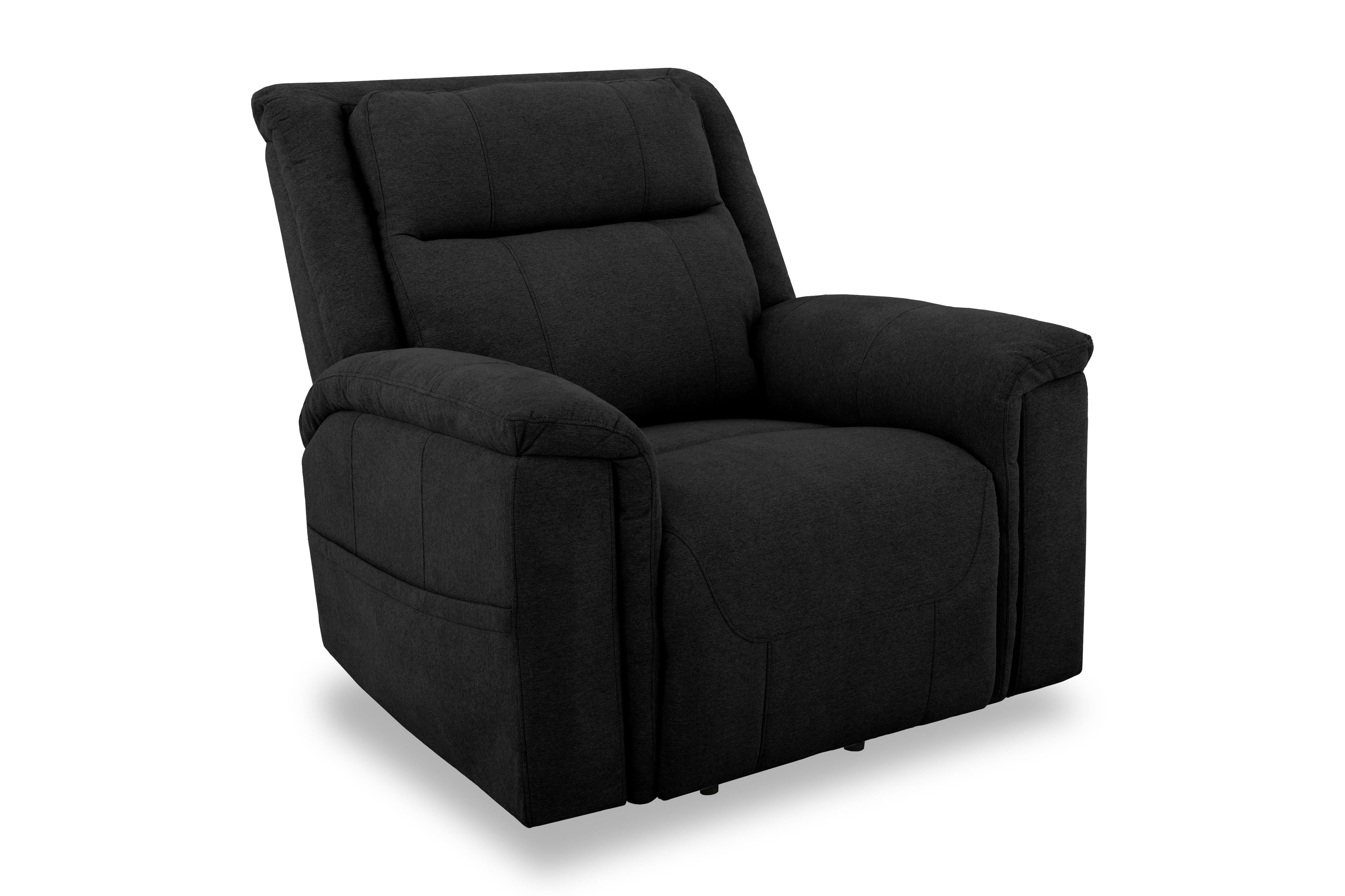 Sealy Posutrepedic Sheldon Lift Assist Recliner with Adjustable Power Headrest in Black