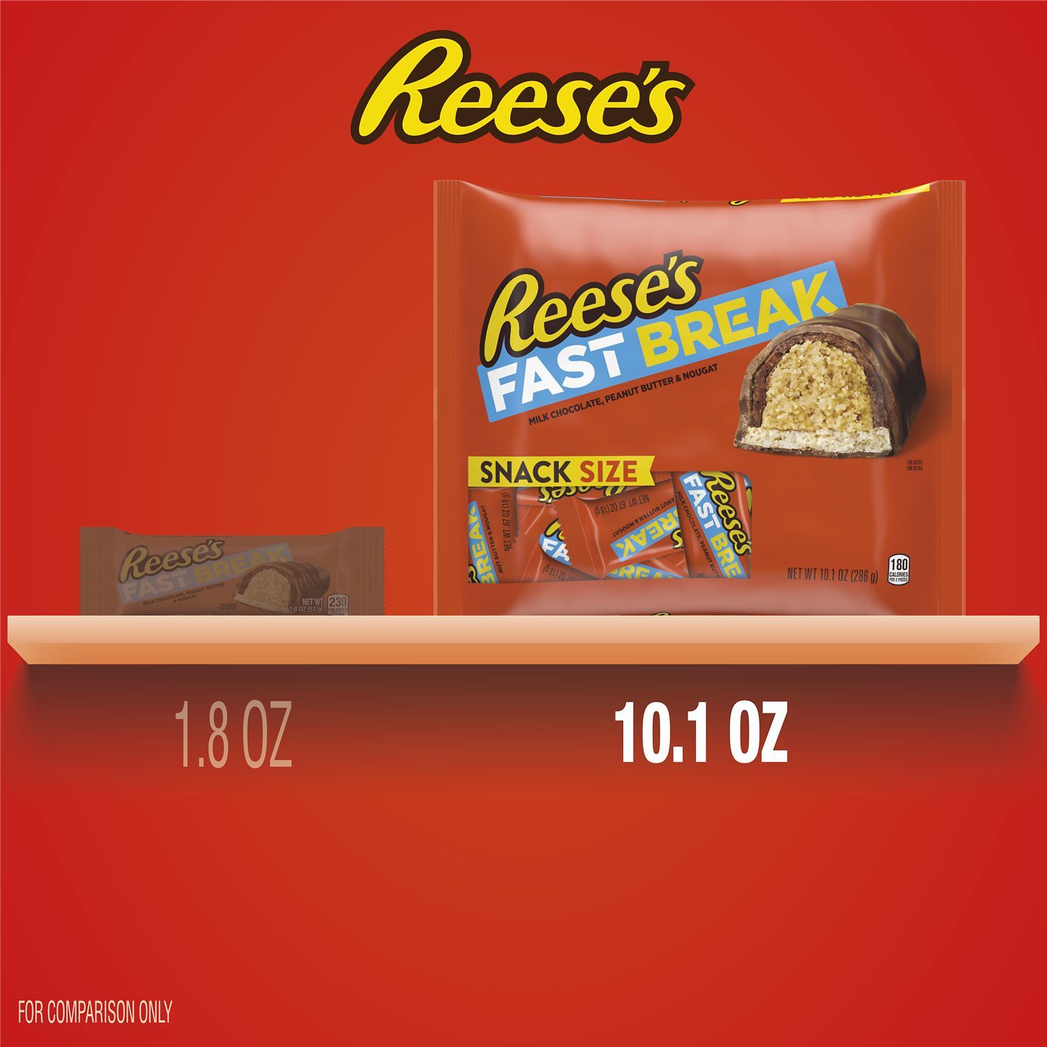 Buy Reese S Fast Break Milk Chocolate Peanut Butter And Nougat Snack Size Candy Bars Gluten