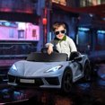 thumbnail image 2 of Qaba 12V Electric Car for Kids Corvette Licensed w/ Remote Control, Light Blue, 2 of 9