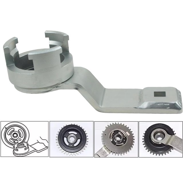 Herramienta de retención de polea de cigüeñal, llave de soporte de polea de cigüeñal, adecuada para Ford 1.8 2.0 2.3-