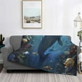 thumbnail image 2 of Yiaed Underwater Dolphin Print Blanket Throw Blanket Soft Cozy Flannel Blanket for Home Bed Sofa Couch Chair-40"x30", 2 of 6