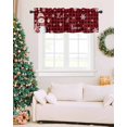 thumbnail image 6 of Red Plaid Snowman Christmas Curtain Valance for Windows/Living Room/Kitchen/Bathroom/Café, Short Rod Pocket Tier Curtain Window Treatment Panel Xmas Snowflake Birds Topper Curtain 42''x12'', 6 of 6