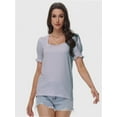 thumbnail image 6 of Womens Summer Tops Casual Square Neck Short Sleeve T Shirts, 6 of 6