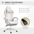 thumbnail image 4 of Vinsetto Computer Gaming Chair, PU Leather Office Desk Chair, White, 4 of 10
