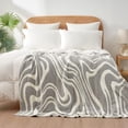 thumbnail image 4 of Grey Marble Throw Blanket for Couch, Reversible Throw Blanket Warm Cozy Knit Fuzzy Plush Lightweight for Sofa, Bed, Camping, Picnic, 50 x 60 inch, 4 of 6