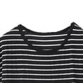 thumbnail image 5 of Women's Striped Two Piece Set, Short Sleeve Top Wide Leg Pants Set, Black and White Stripe Summer Outfits for Women, Casual Lounge Set, Vacation and Maternity Outfits-Black, 5 of 6