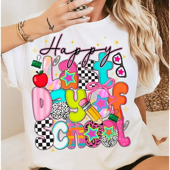 Happy Last Day of School Shirt, Preppy Teacher School Shirt, Summer Teacher Shirt, Teacher Appreciation Gift Shirt
