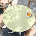 thumbnail image 2 of Yellow White Stripe Round Tablecloth, Fitted Table Cover with Elastic for 36"-44" Round Tables, Modern Minimalist Geometric Striped Table Cloth Outdoor Indoor Dinning Party Waterproof Tablecloths, 2 of 7